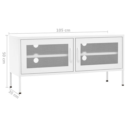 vidaXL TV-Schrank Weiß 105x35x50 cm Stahl