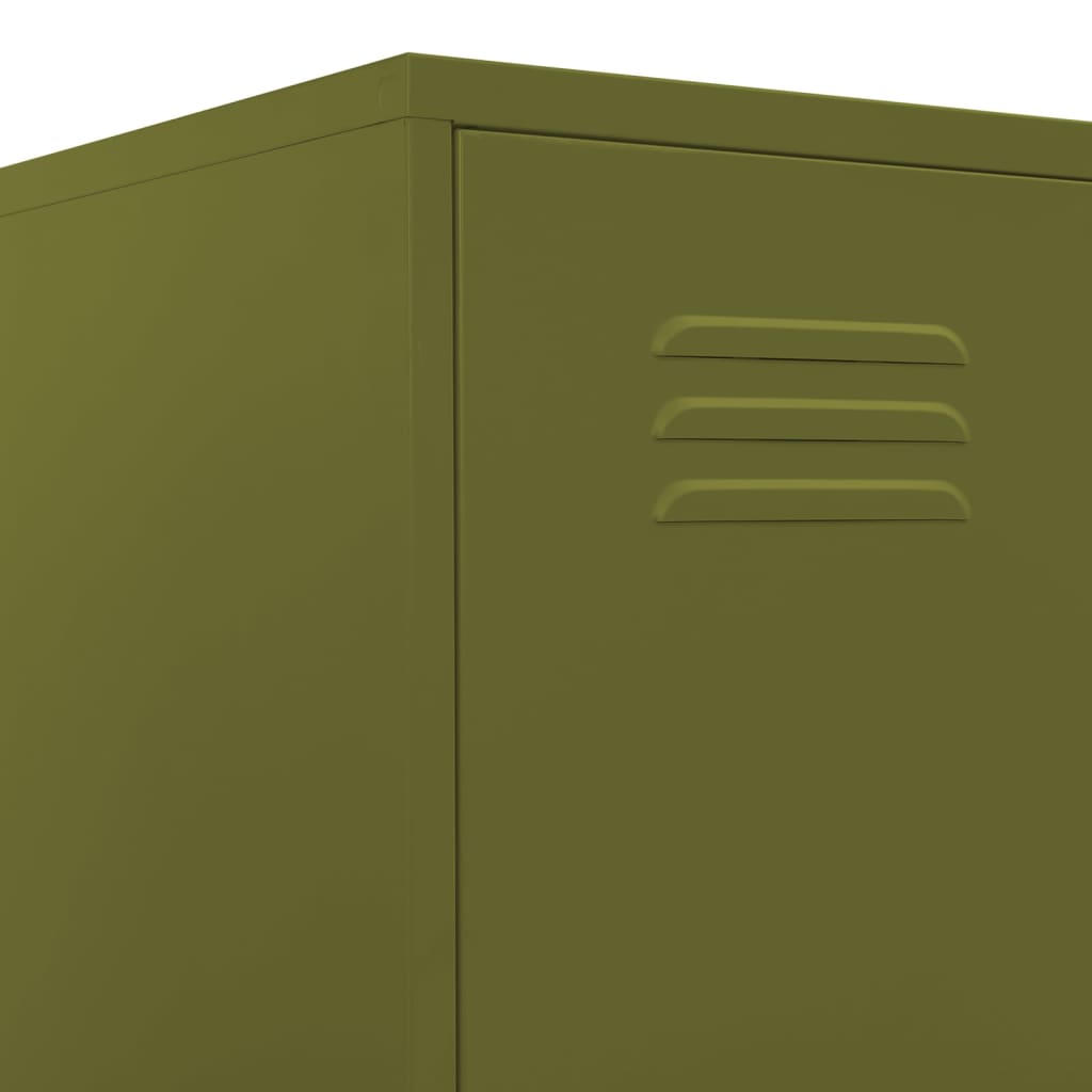vidaXL Schließfachschrank Olivgrün 35x46x180 cm Stahl
