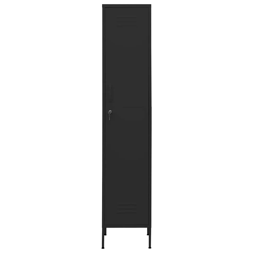 vidaXL Schließfachschrank Schwarz 35x46x180 cm Stahl