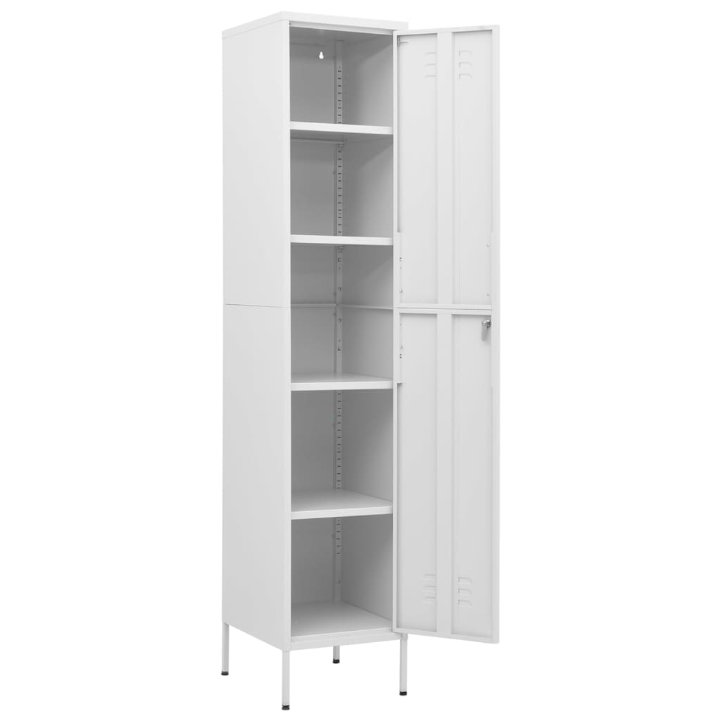 vidaXL Schließfachschrank Weiß 35x46x180 cm Stahl