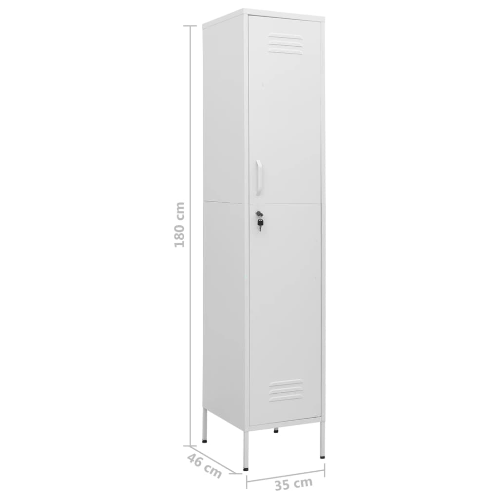 vidaXL Schließfachschrank Weiß 35x46x180 cm Stahl