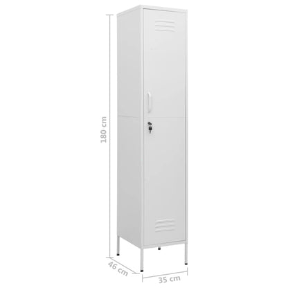vidaXL Schließfachschrank Weiß 35x46x180 cm Stahl