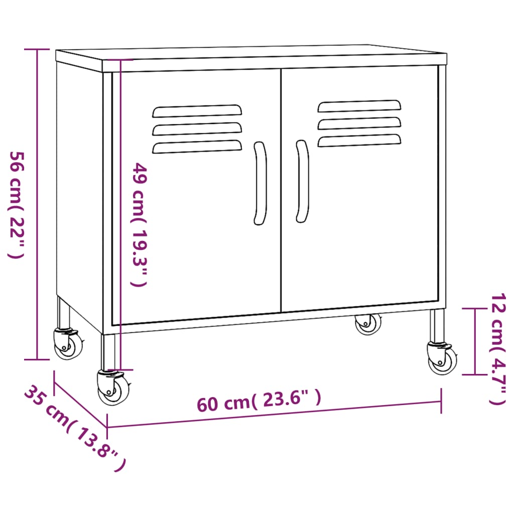vidaXL Lagerschrank Anthrazit 60x35x56 cm Stahl