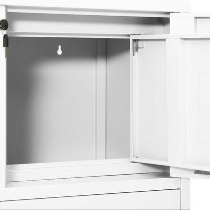 vidaXL Büroschrank Weiß 90x40x102 cm Stahl