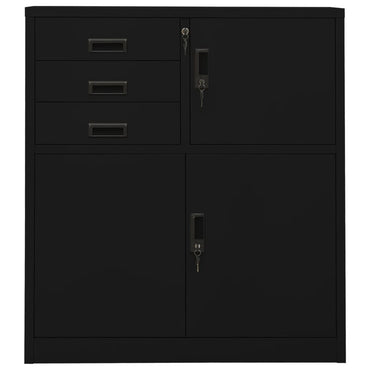 vidaXL Büroschrank Schwarz 90x40x102 cm Stahl