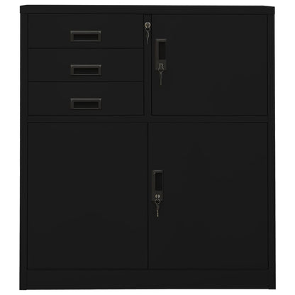 vidaXL Büroschrank Schwarz 90x40x102 cm Stahl