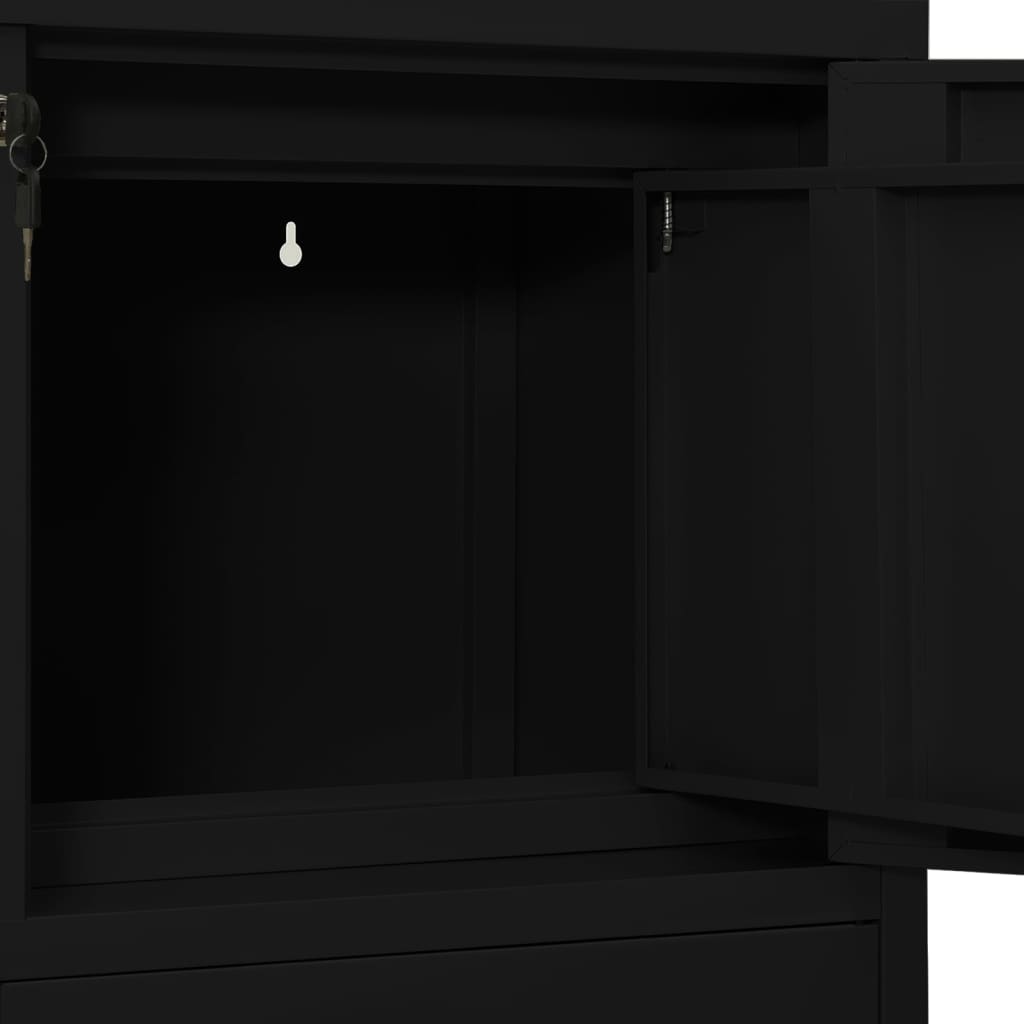 vidaXL Büroschrank Schwarz 90x40x102 cm Stahl
