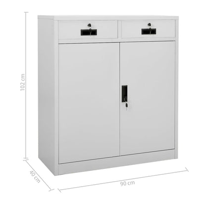 vidaXL Büroschrank Hellgrau 90x40x102 cm Stahl
