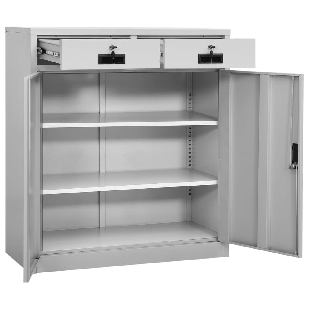 vidaXL Büroschrank Hellgrau 90x40x102 cm Stahl