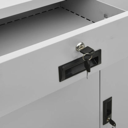 vidaXL Büroschrank Hellgrau 90x40x102 cm Stahl