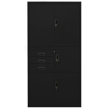 vidaXL Büroschrank Schwarz 90x40x180 cm Stahl