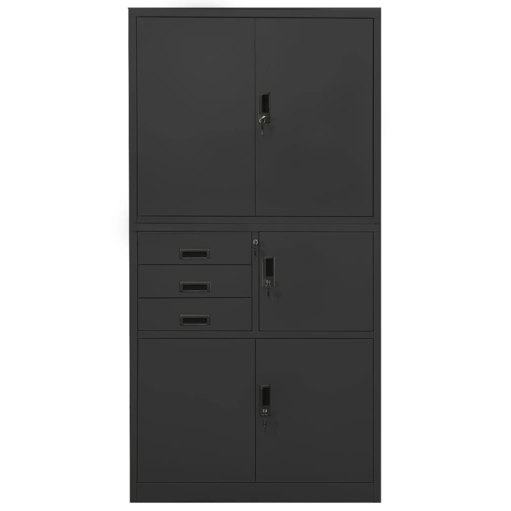 vidaXL Büroschrank Anthrazit 90x40x180 cm Stahl