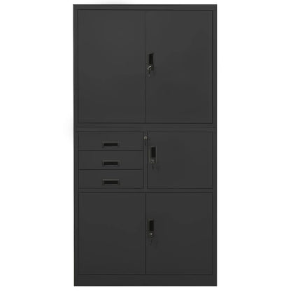 vidaXL Büroschrank Anthrazit 90x40x180 cm Stahl