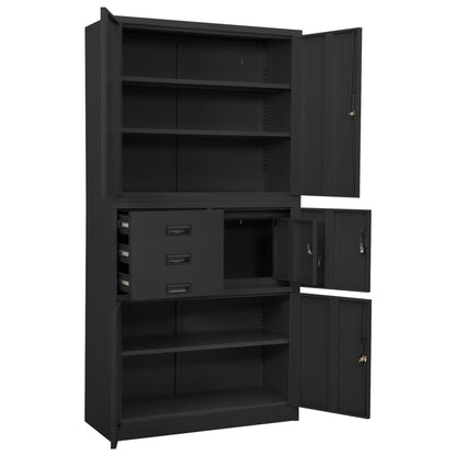 vidaXL Büroschrank Anthrazit 90x40x180 cm Stahl