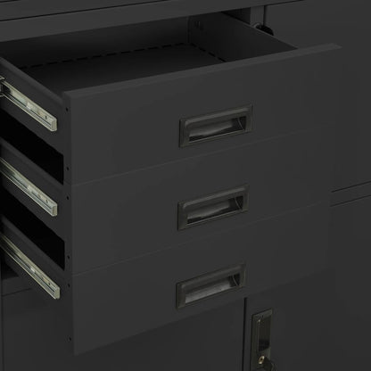 vidaXL Büroschrank Anthrazit 90x40x180 cm Stahl