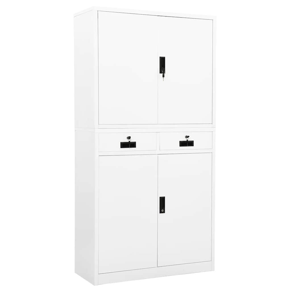 vidaXL Büroschrank Weiß 90x40x180 cm Stahl