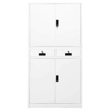 vidaXL Büroschrank Weiß 90x40x180 cm Stahl