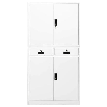 vidaXL Büroschrank Weiß 90x40x180 cm Stahl