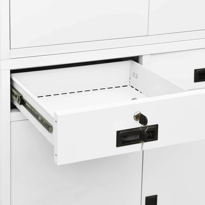 vidaXL Büroschrank Weiß 90x40x180 cm Stahl
