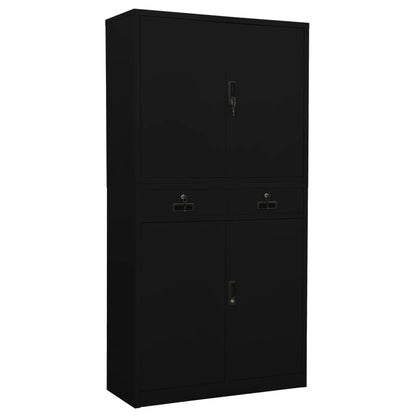 vidaXL Büroschrank Schwarz 90x40x180 cm Stahl