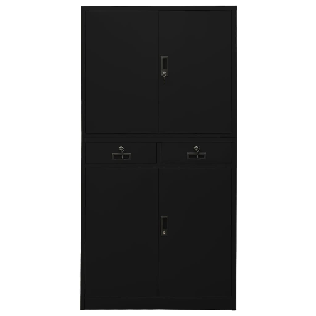 vidaXL Büroschrank Schwarz 90x40x180 cm Stahl