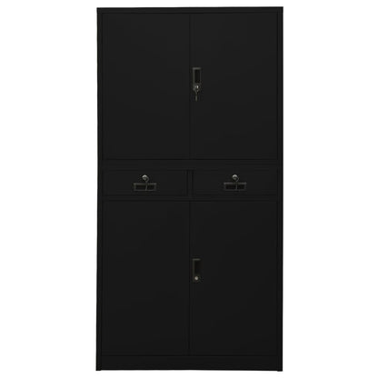 vidaXL Büroschrank Schwarz 90x40x180 cm Stahl