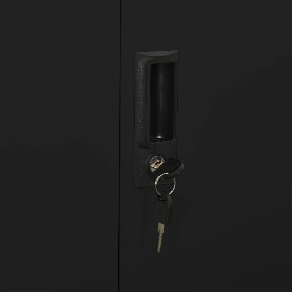 vidaXL Büroschrank Schwarz 90x40x180 cm Stahl