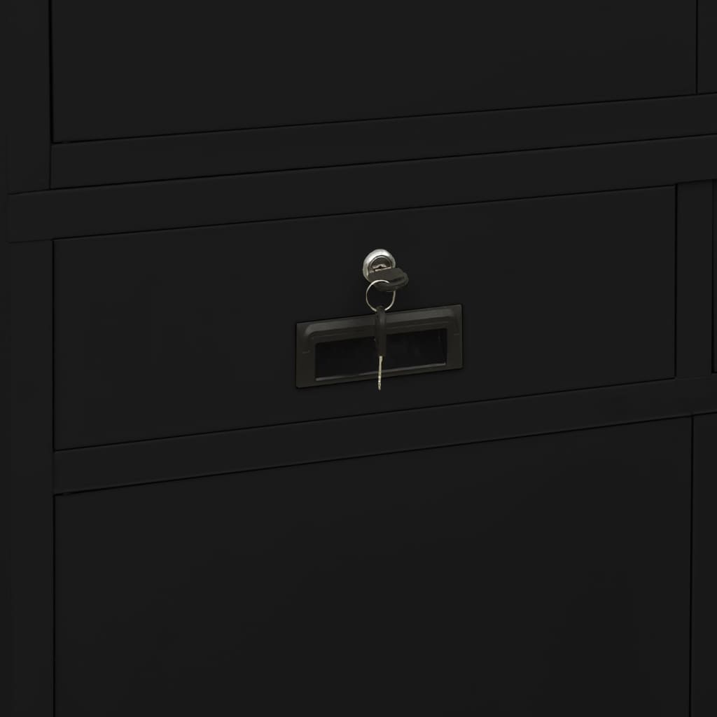 vidaXL Büroschrank Schwarz 90x40x180 cm Stahl