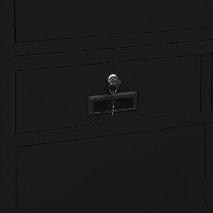vidaXL Büroschrank Schwarz 90x40x180 cm Stahl