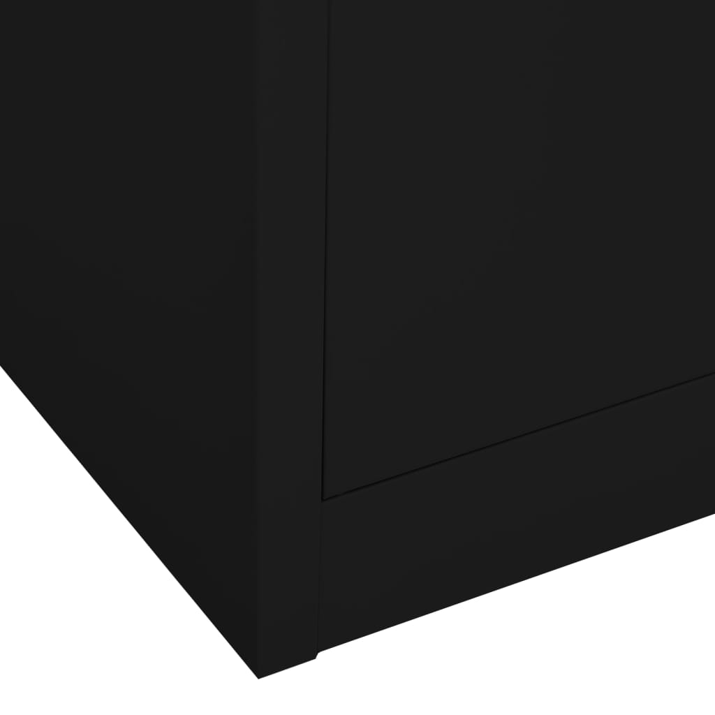 vidaXL Büroschrank Schwarz 90x40x180 cm Stahl