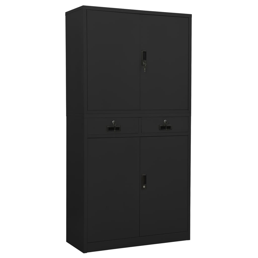 vidaXL Büroschrank Anthrazit 90x40x180 cm Stahl