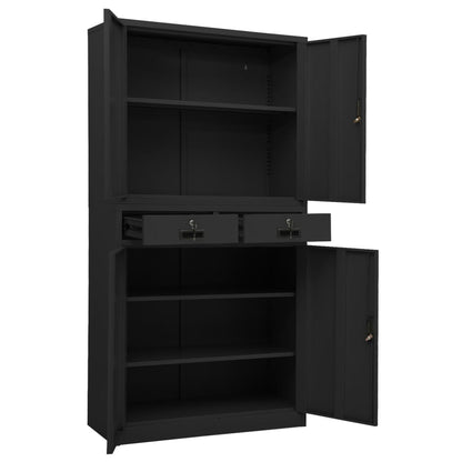 vidaXL Büroschrank Anthrazit 90x40x180 cm Stahl
