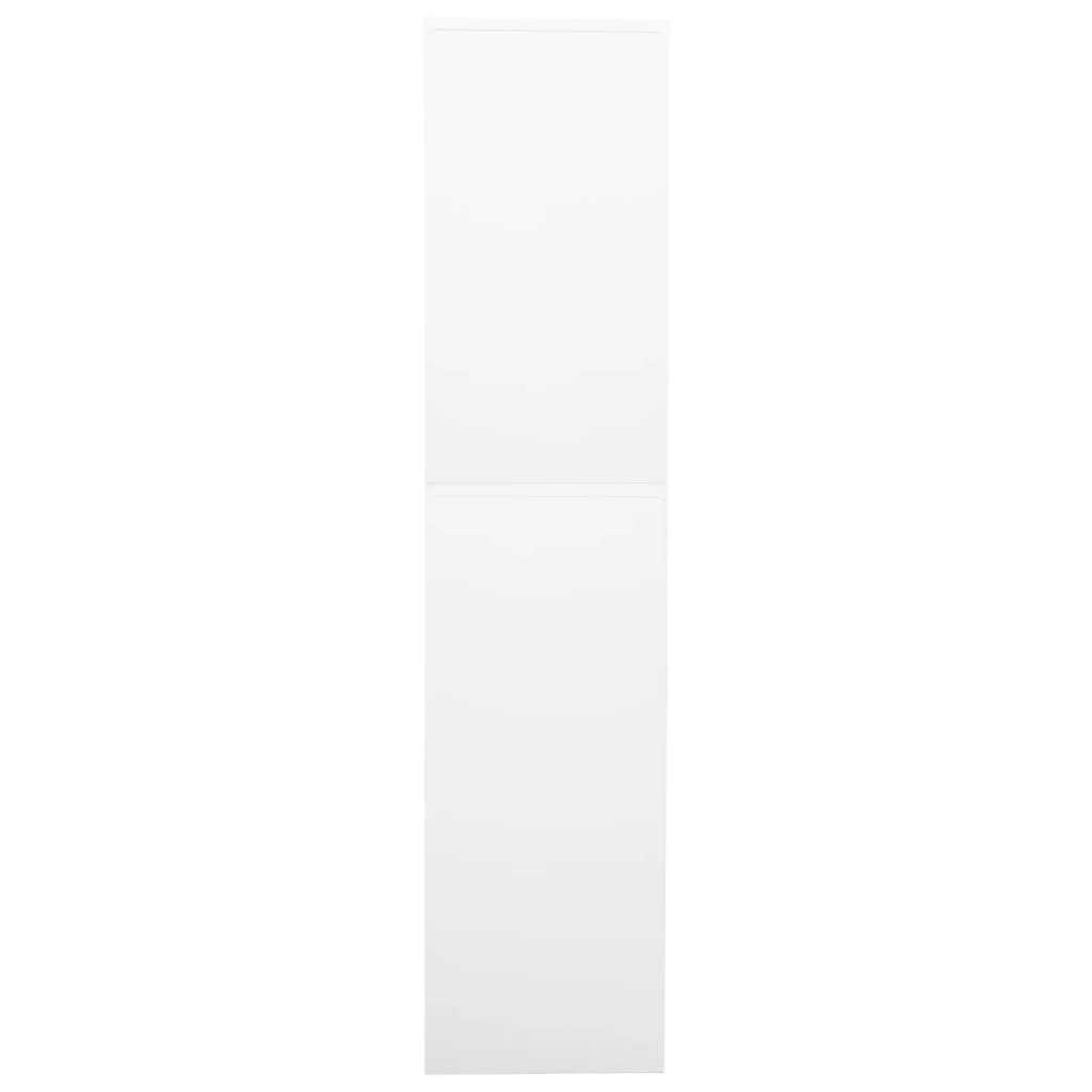 vidaXL Büroschrank Weiß 90x40x180 cm Stahl und Hartglas