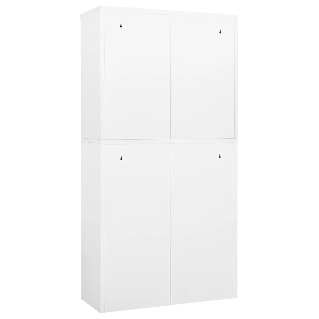vidaXL Büroschrank Weiß 90x40x180 cm Stahl und Hartglas