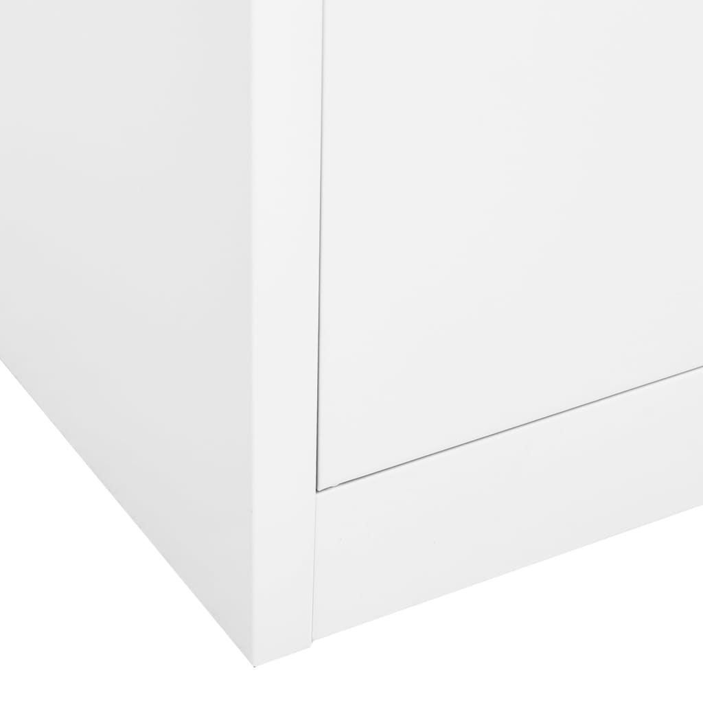 vidaXL Büroschrank Weiß 90x40x180 cm Stahl und Hartglas