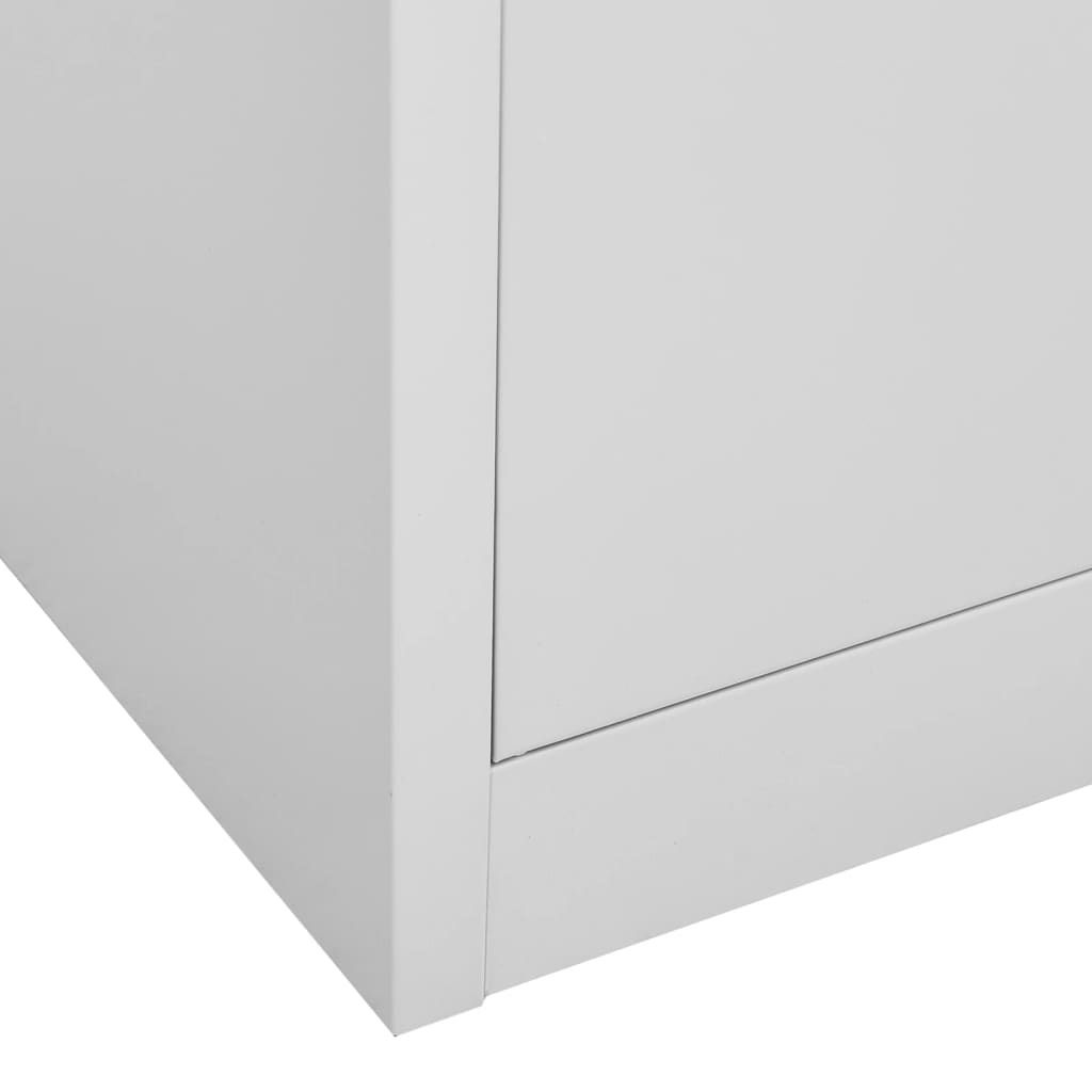 vidaXL Büroschrank Hellgrau 90x40x180 cm Stahl und Gehärtetes Glas