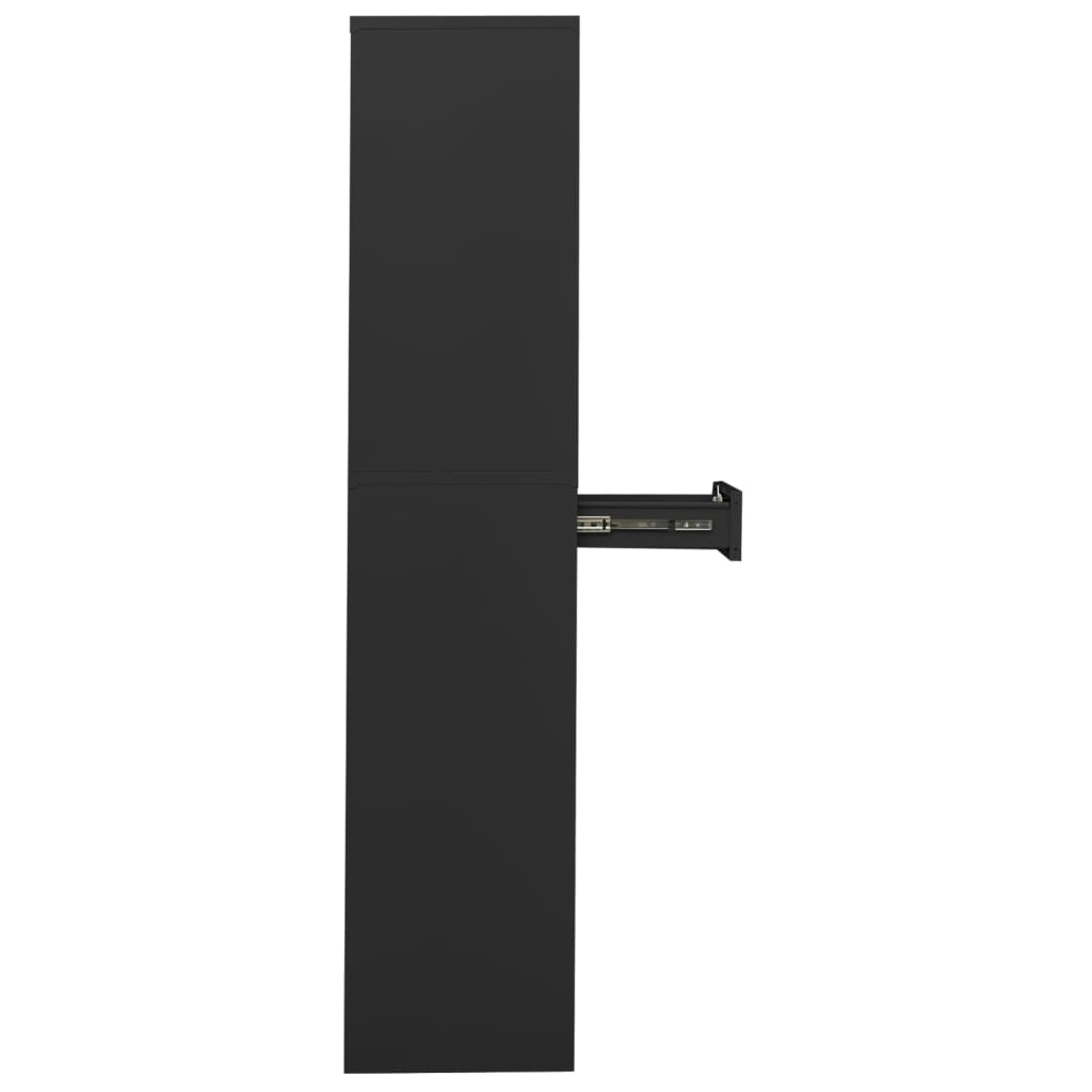 vidaXL Armoire de bureau anthracite 90x40x180 cm acier verre trempé
