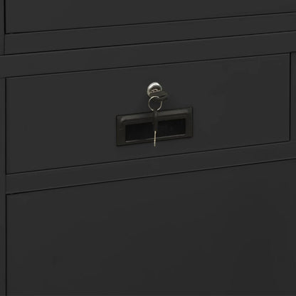 vidaXL Armoire de bureau anthracite 90x40x180 cm acier verre trempé