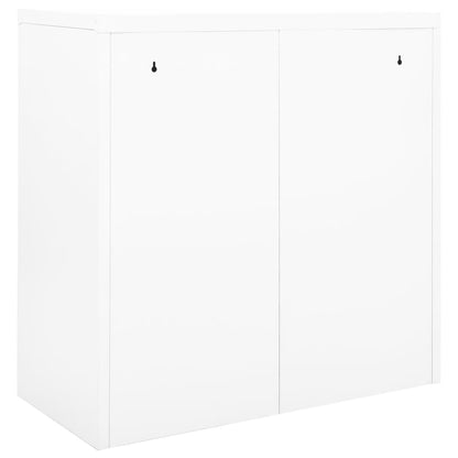 vidaXL Schrank mit Schiebetür Weiß 90x40x90 cm Stahl