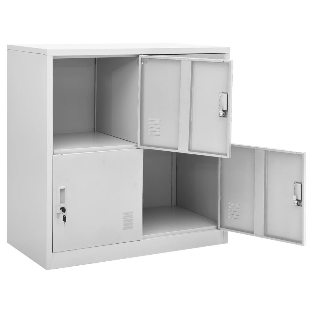 vidaXL Schließfachschrank Hellgrau 90x45x92,5 cm Stahl
