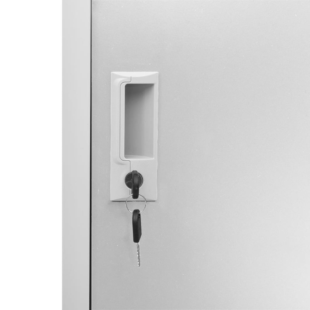 vidaXL Schließfachschrank Hellgrau 90x45x92,5 cm Stahl