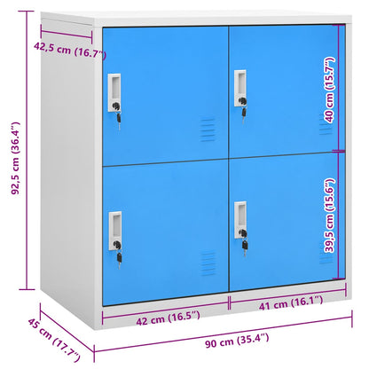 vidaXL Schließfachschrank Hellgrau und Blau 90x45x92,5 cm Stahl