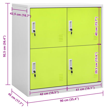 vidaXL Schließfachschrank Hellgrau und Grün 90x45x92,5 cm Stahl