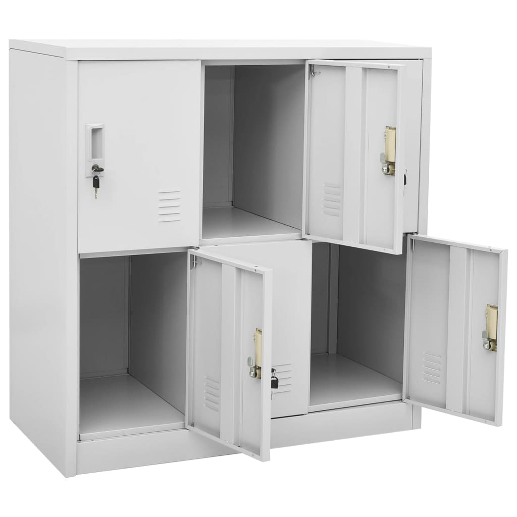 vidaXL Schließfachschrank Hellgrau 90x45x92,5 cm Stahl