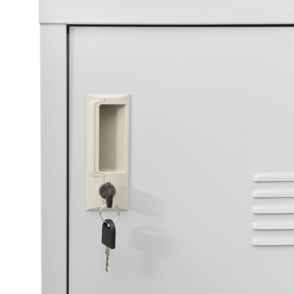 vidaXL Schließfachschrank Hellgrau 90x45x92,5 cm Stahl