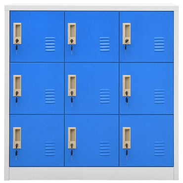 vidaXL Schließfachschrank Hellgrau und Blau 90x45x92,5 cm Stahl