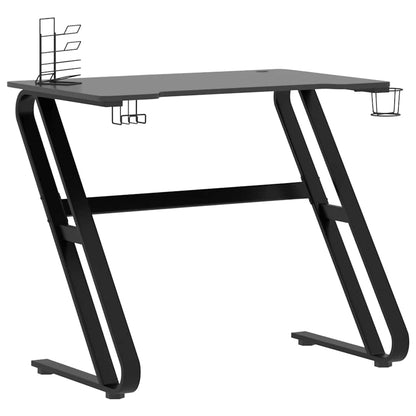 vidaXL Bureau de jeu avec pieds en Z Noir et rouge 90x60x75 cm