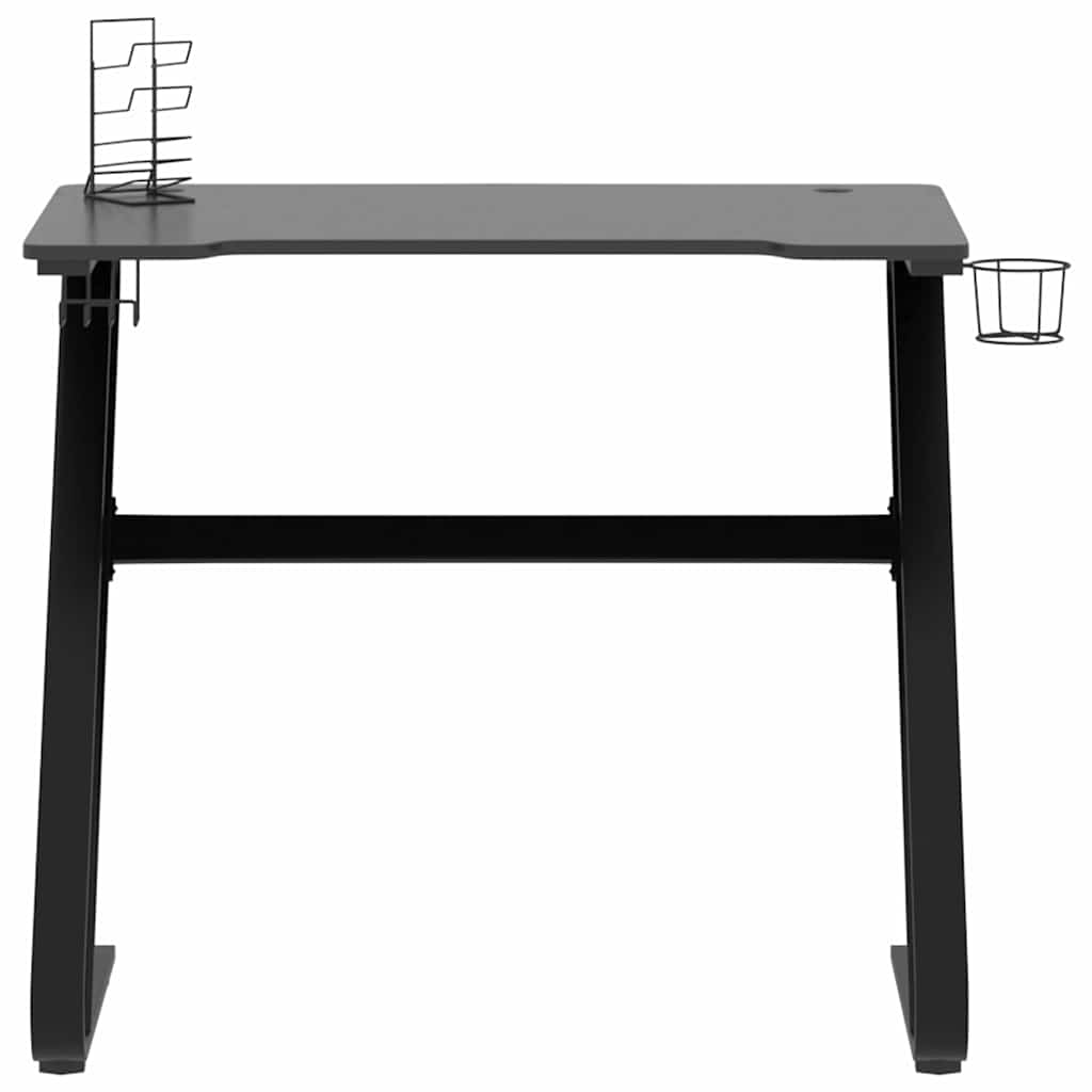 vidaXL Bureau de jeu avec pieds en Z Noir et rouge 90x60x75 cm