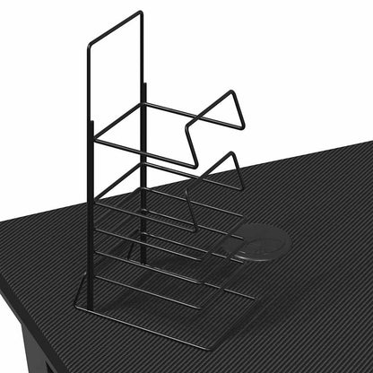 vidaXL Bureau de jeu avec pieds en Z Noir et rouge 90x60x75 cm