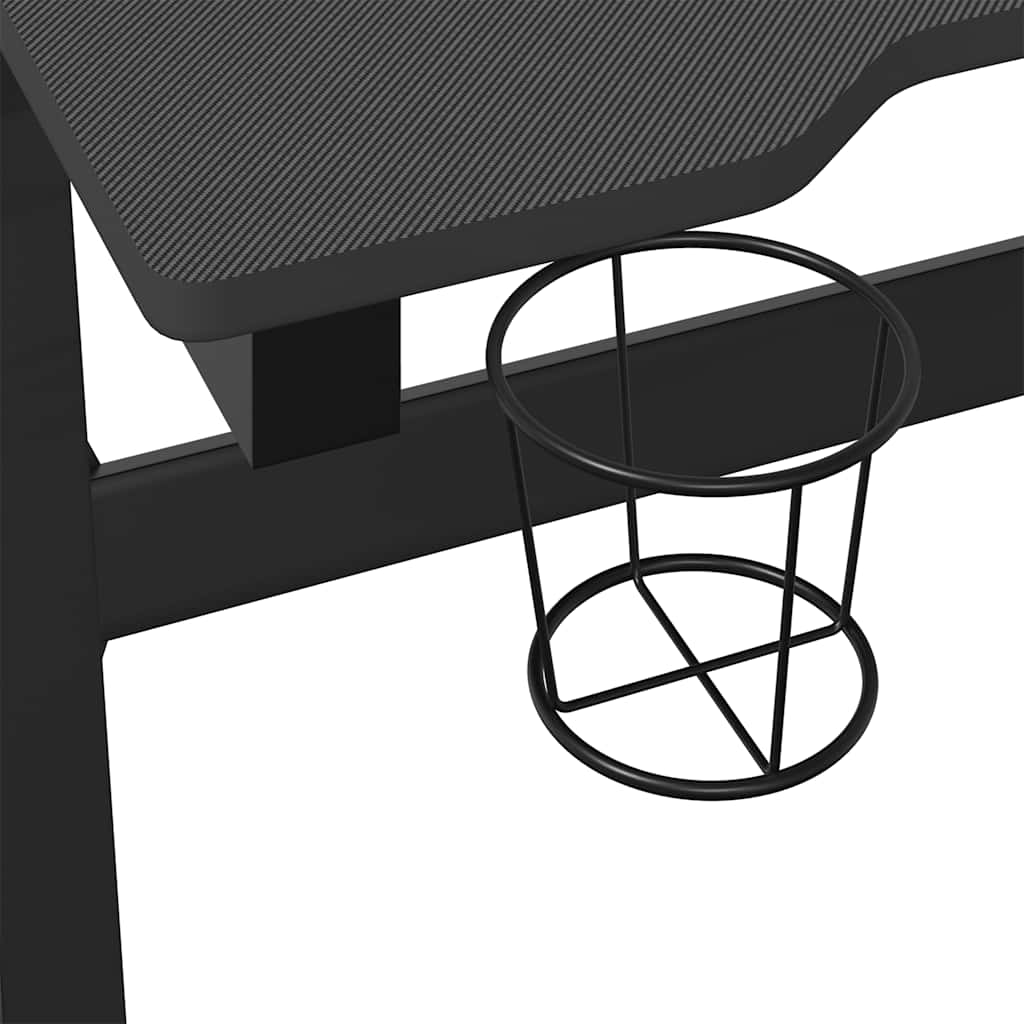 vidaXL Gaming-Schreibtisch mit LED und Z-Gestell Schwarz 110x60x75 cm